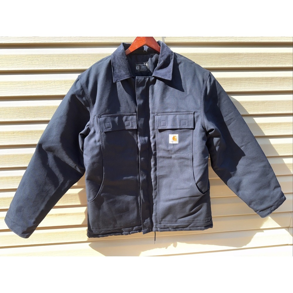 CARHARTT MEN'S LOOSE FIT FIRM DUCK INSULATED TRADITIONAL COAT Blue MENS Medium
